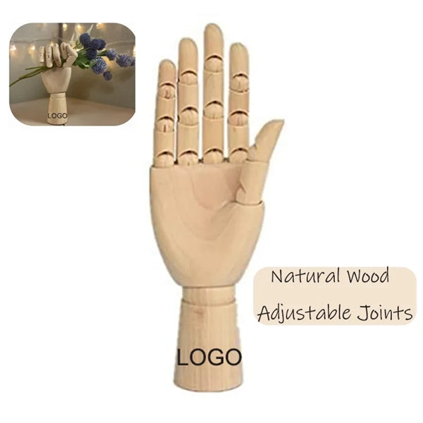 Wood Art Mannequin Hand Model Statue JewelryPen Phone Holder