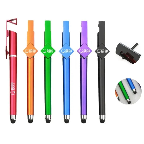 3 in 1 Multifunction Soft Touch Stylus Ballpoint Pen With Ph
