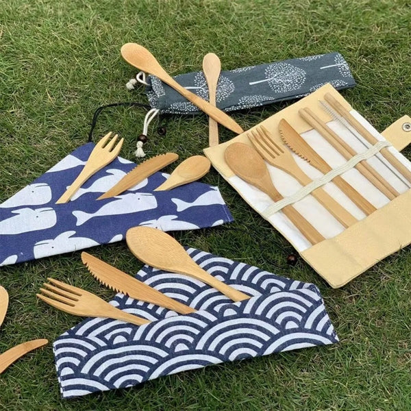 Environmentally Friendly Travel Bamboo Cutlery Sets