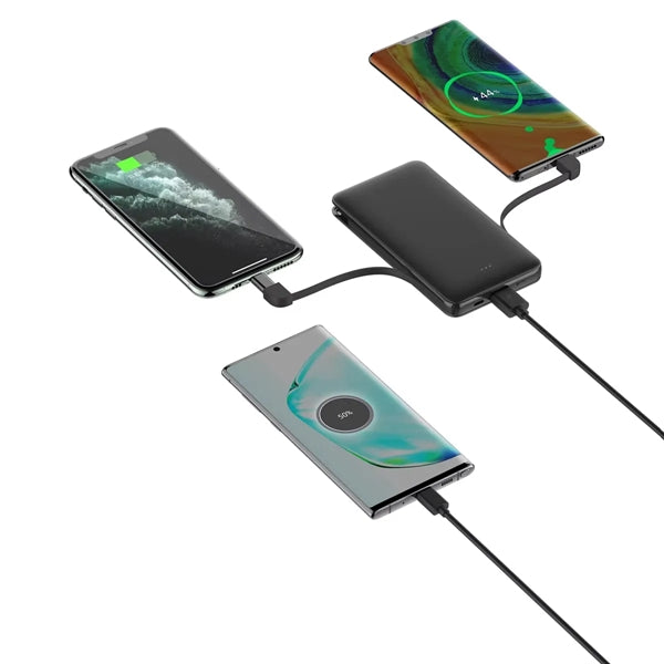10000mAh 3 in 1 Built-In Cable Power Bank