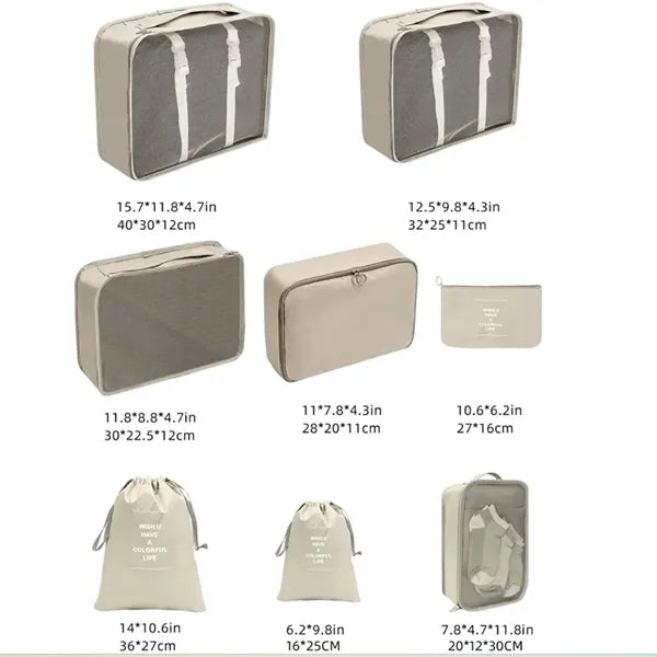 Packing Cubes 8 Sets Travel Luggage Organizers
