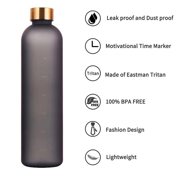 32oz Motivational Water Bottle with Time Marker