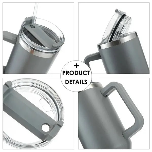 40oz Tumbler with Handle and Straw Lid