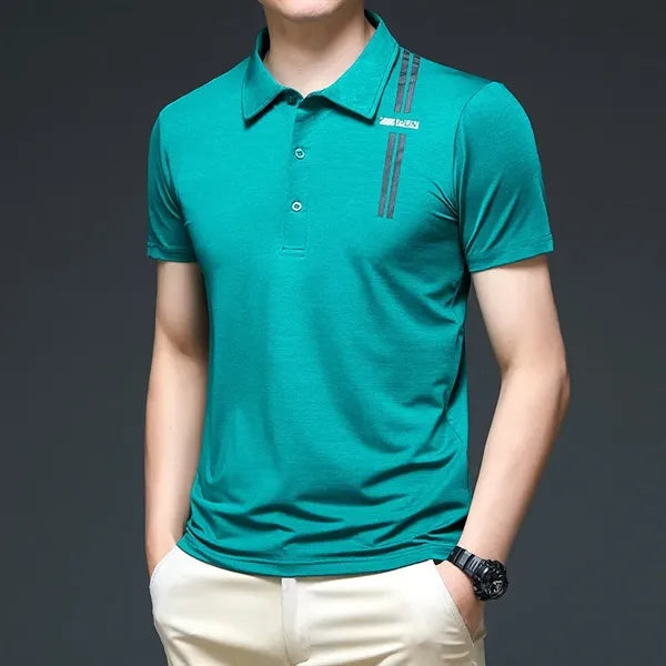 Summer sports ice silk polo shirt men short sleeve