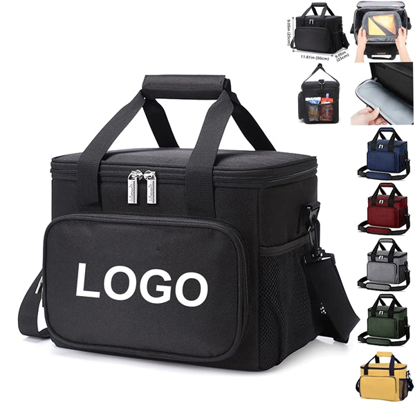 24-Can 15L Oxford Cloth Insulated Lunch Box Cooler Tote Bag