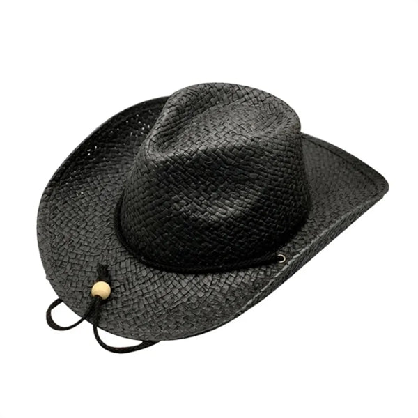 Leather Patch Straw hat