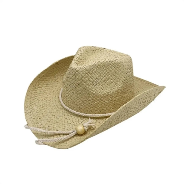 Leather Patch Straw hat