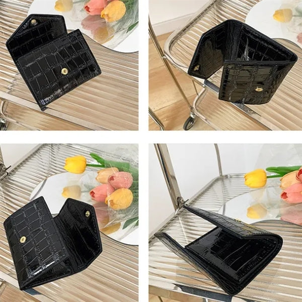 Imitation Crocodile Skin Shiny Wallet