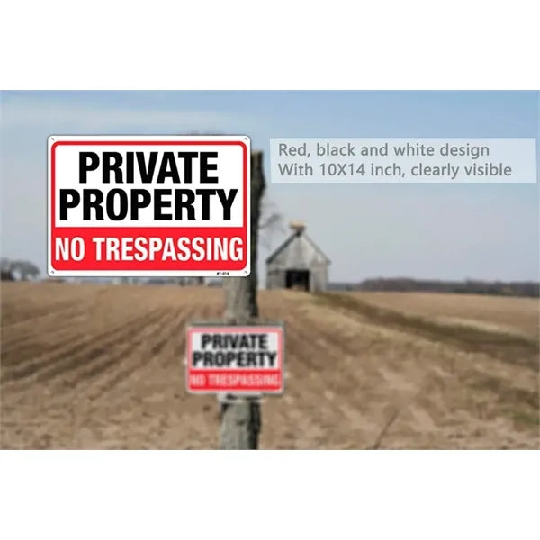 Large No Trespassing Signs Private Property Metal 10x14 Inch