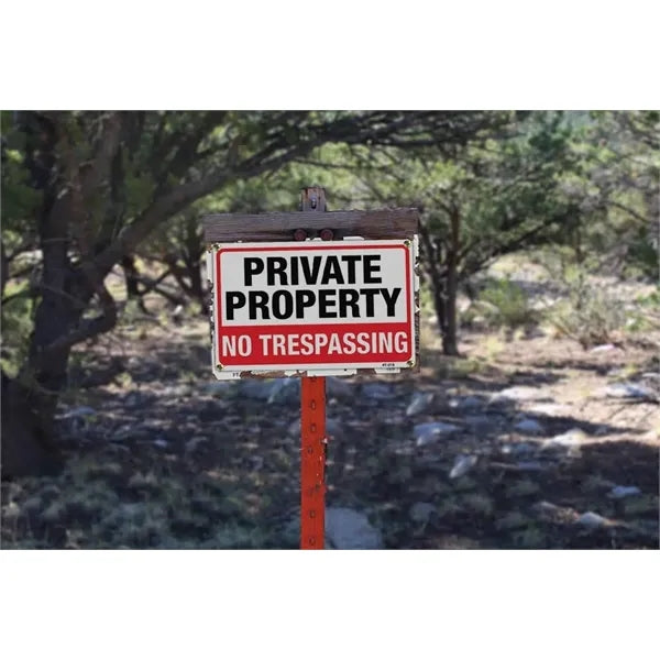 Large No Trespassing Signs Private Property Metal 10x14 Inch