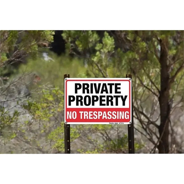 Large No Trespassing Signs Private Property Metal 10x14 Inch