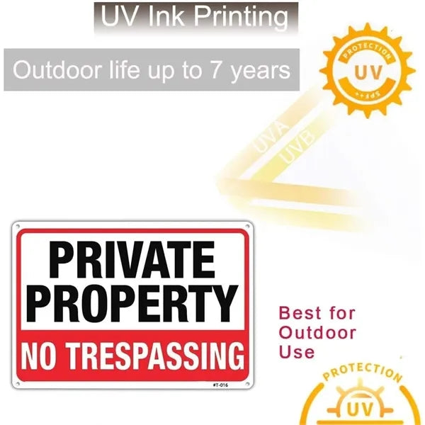 Large No Trespassing Signs Private Property Metal 10x14 Inch