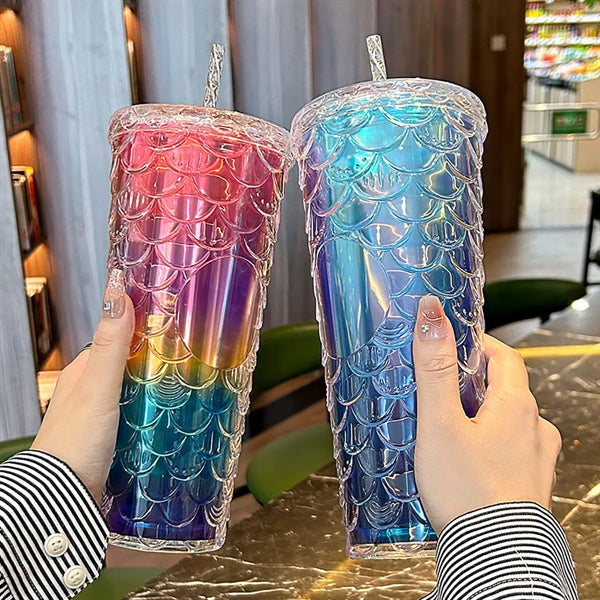 Gradient Double Layer Large Fish Scale Cup