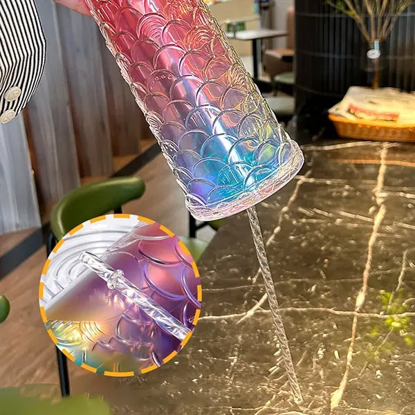 Gradient Double Layer Large Fish Scale Cup