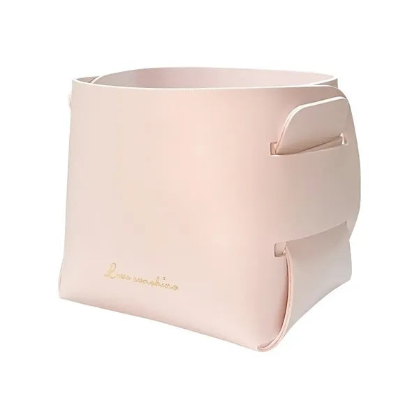 Foldable Leather Storage Tray Bucket