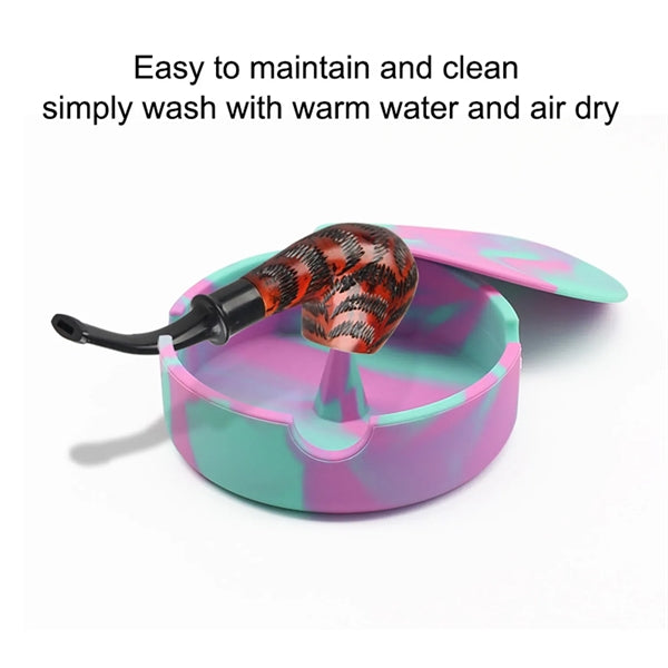 Silicone Ashtray Round Shaped with Lid