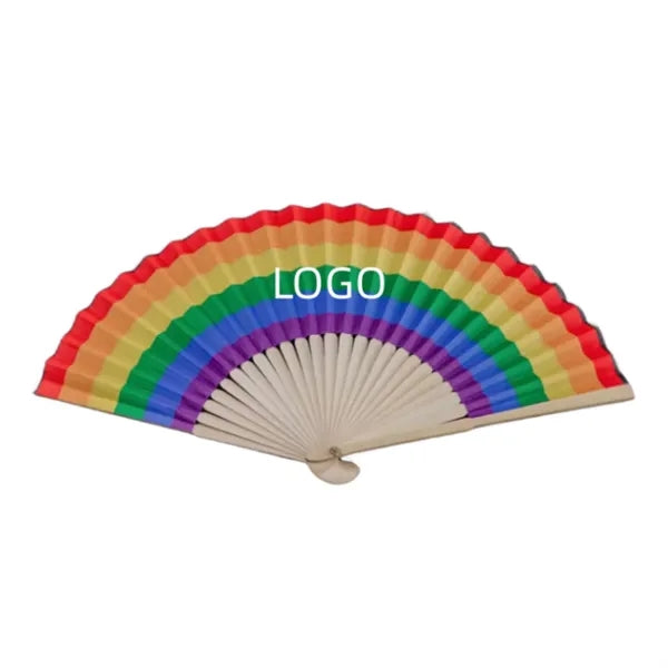 Full-Color Folding Bamboo Paper Hand Fan