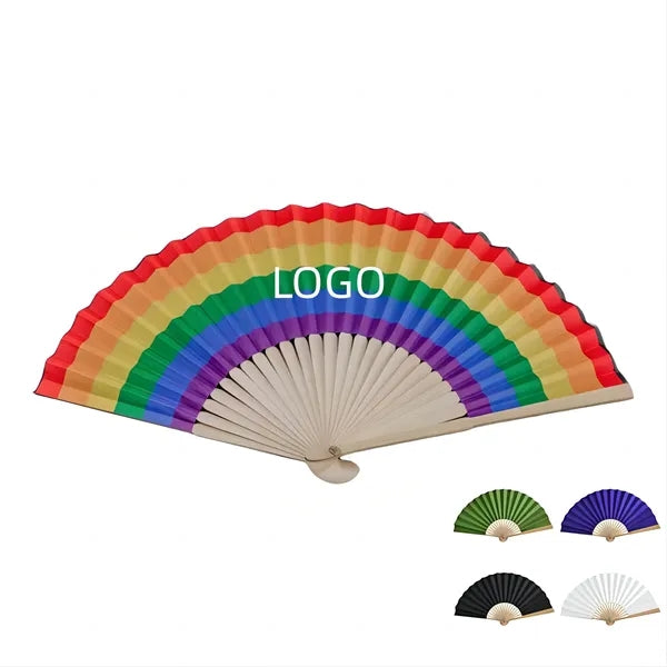 Full-Color Folding Bamboo Paper Hand Fan