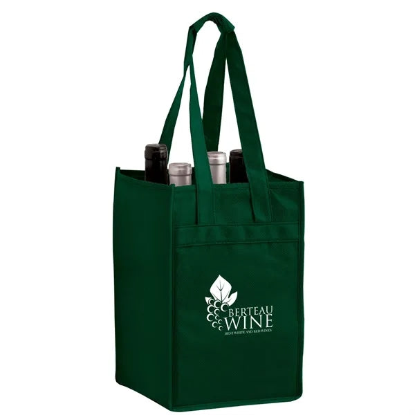 Wine Tote - 4 Bottle Bag - Screen Print