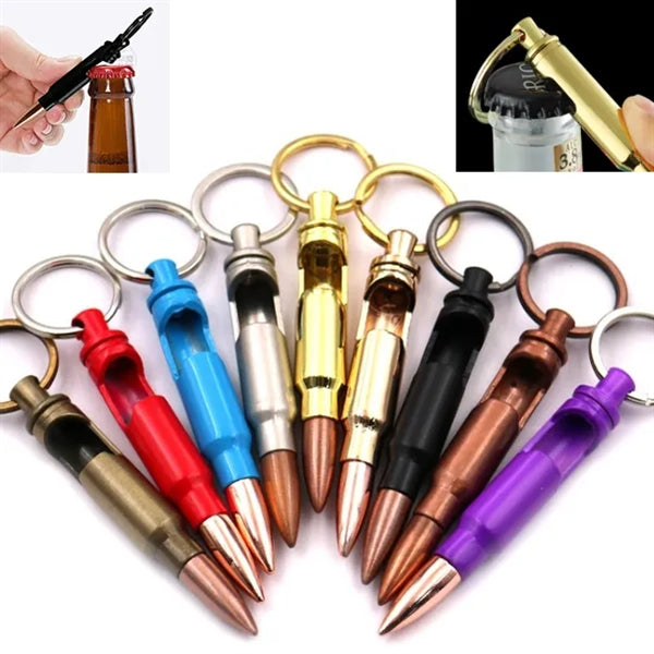 Bullet-shape Bottle Opener w/ Keychain