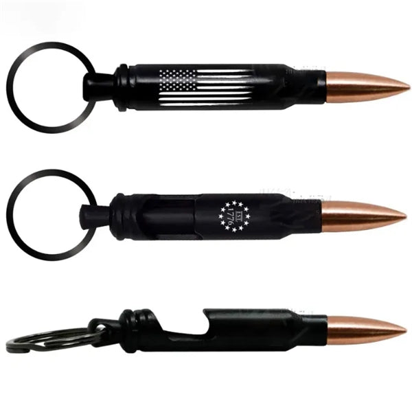 Bullet-shape Bottle Opener w/ Keychain