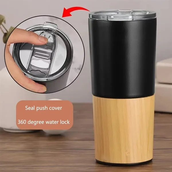 Lasered Logo Eco-friendly 20 Oz Bamboo Insulated Coffee Mug
