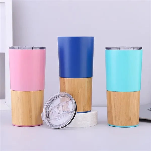 Lasered Logo Eco-friendly 20 Oz Bamboo Insulated Coffee Mug