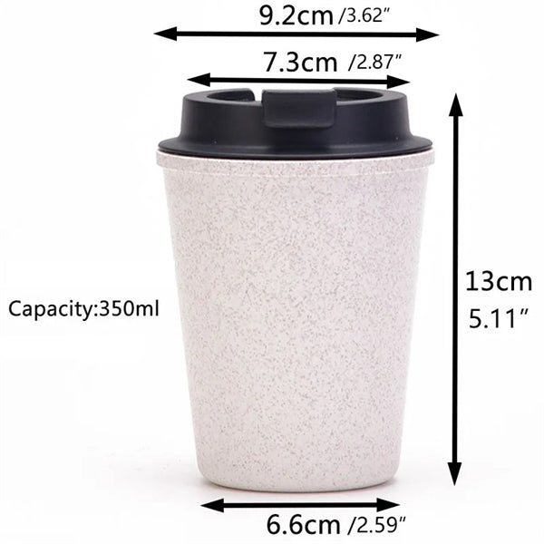 12 OZ Double Wall Wheat Straw Coffee Cups
