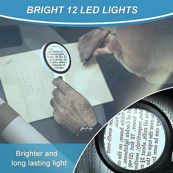 30X Handheld Magnifying Glass with LED Lights