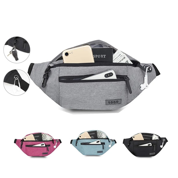 Large Crossbody Fanny Pack With 4-Zipper Pockets