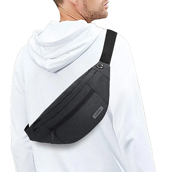 Large Crossbody Fanny Pack With 4-Zipper Pockets