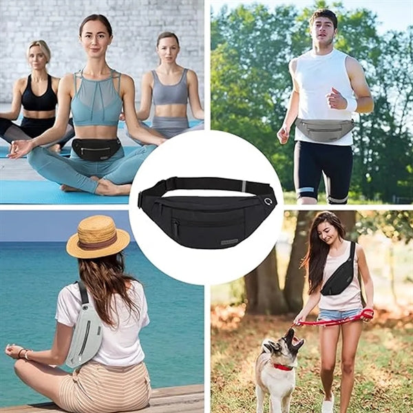 Large Crossbody Fanny Pack With 4-Zipper Pockets