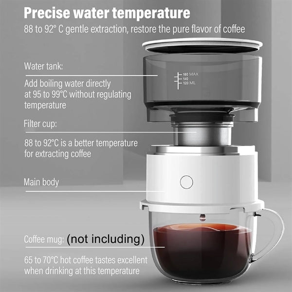 Mini Automatic Coffee Maker Brewer Portable Smart Drip Pot