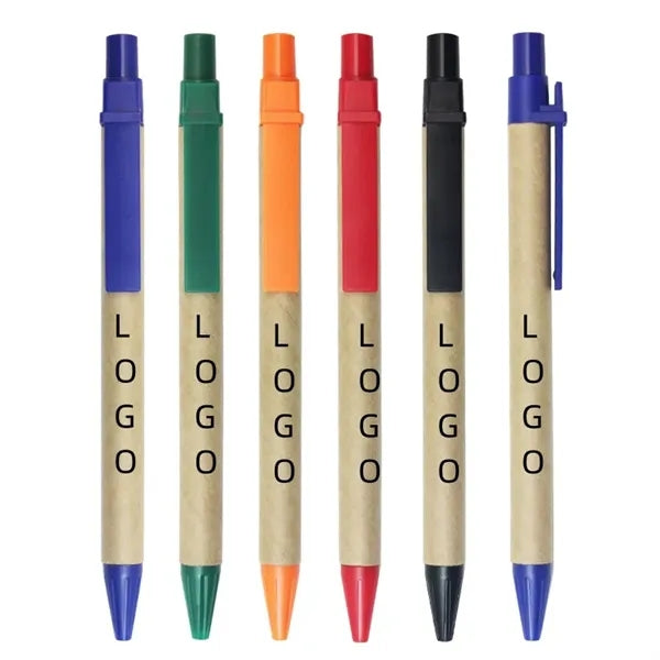 Ballpoint Pen Eco Friendly Kraft Paper Click Rollerball