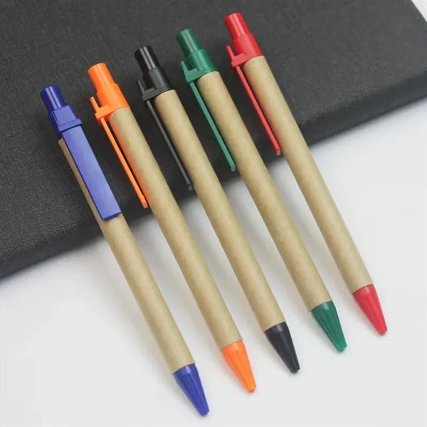 Ballpoint Pen Eco Friendly Kraft Paper Click Rollerball