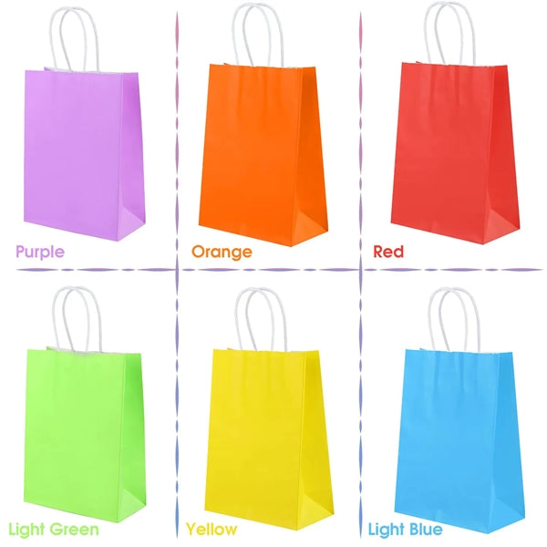 6x3.2x8.3 Inch Small Plain Natural Paper Kraft Gift Bags