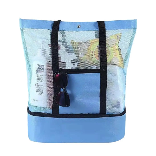 Mesh Beach Tote Cooler Bag