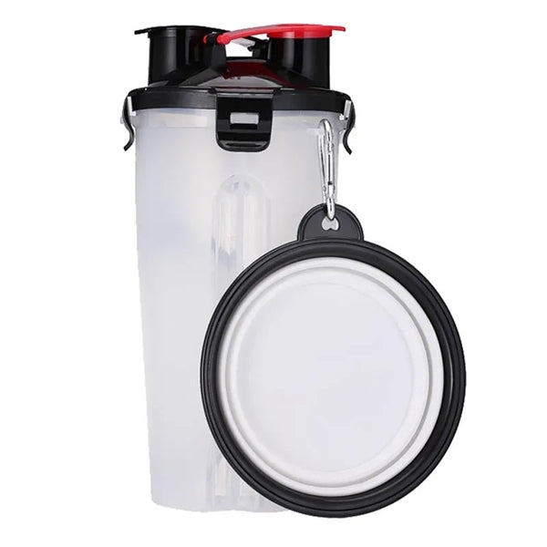 Pet Food Container-Water Bottle And Bowl 2 in 1