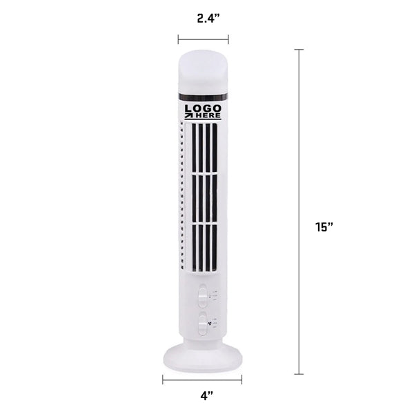 USB Desk Bladeless Tower Fan with Light