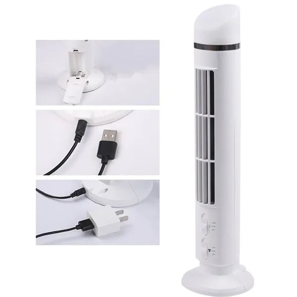 USB Desk Bladeless Tower Fan with Light