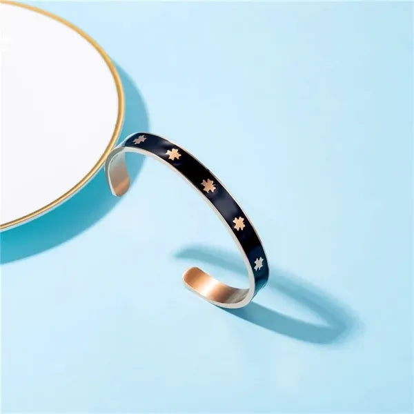 Enamel Style 304 Stainless Steel Cuff Bangles