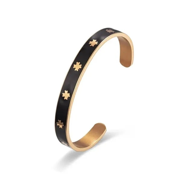 Enamel Style 304 Stainless Steel Cuff Bangles
