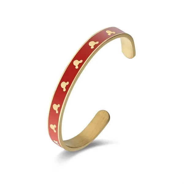 Enamel Style 304 Stainless Steel Cuff Bangles