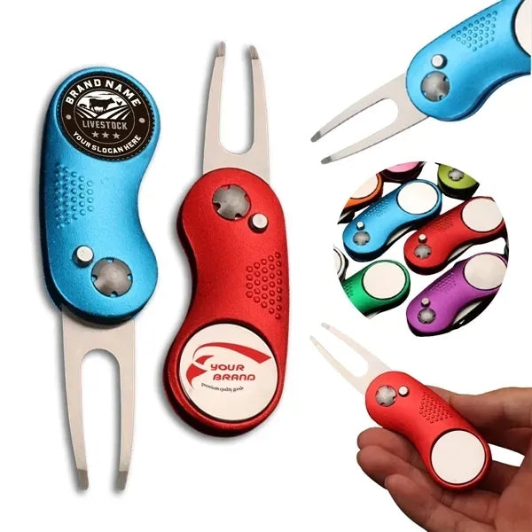 Foldable Golf Divot Repair Tool with Ball Marker