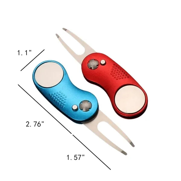 Foldable Golf Divot Repair Tool with Ball Marker