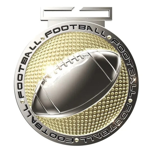 Dual Plated Football Medallions 3"