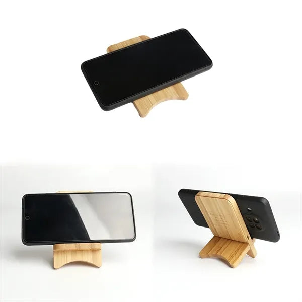 Bamboo Wooden Wireless Charger With Phone Holder