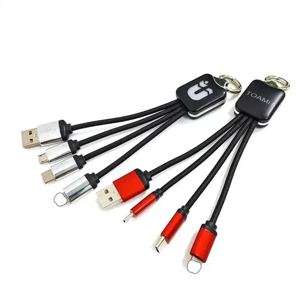 4 In 1 USB Charge Cable With Light Up Logo