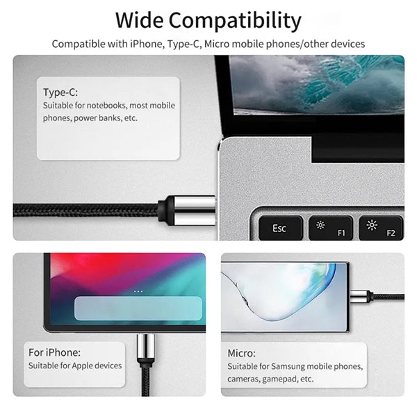 4 In 1 USB Charge Cable With Light Up Logo