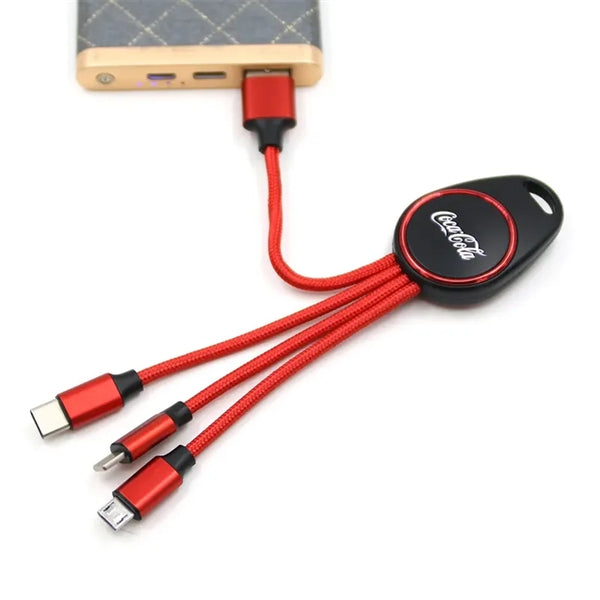 4 In 1 USB Charge Cable With Light Up Logo
